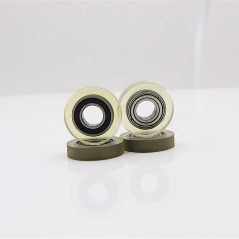 No noise 8*22*5mm size 688 GCR15 bearing PU material small pulley roller for ATM counting machine