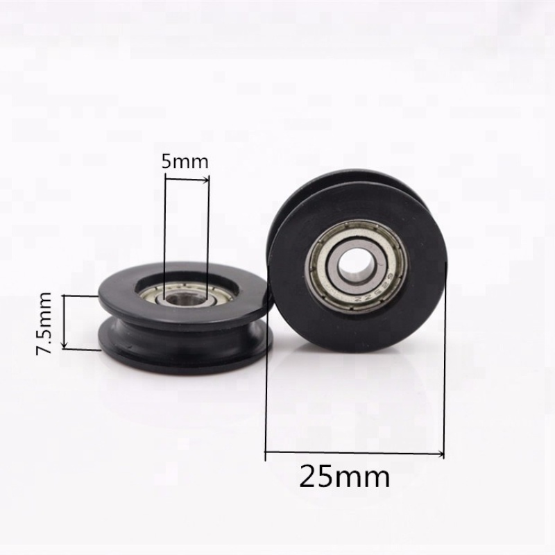 U groove rope pulley small 625 plastic nylon pulley nylon bearings for windows