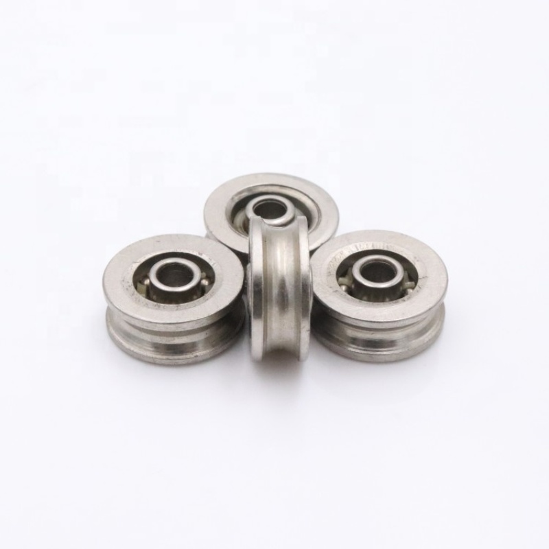 Deep groove ball bearing U groove track roller wheel for steel ropes