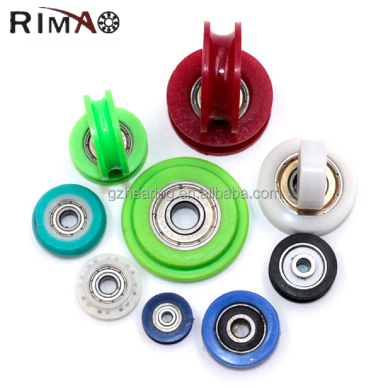 608 nylon roller pulley wheels with bearings small grooved wheels