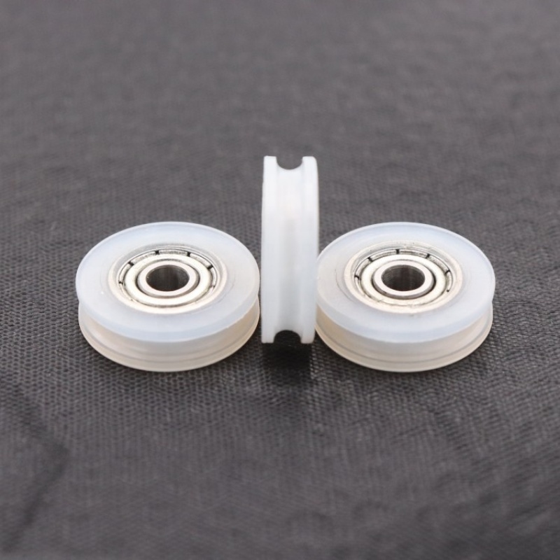 Size 4*18*5mm U groove nylon roller wheel bearing 604zz clothesline pulley
