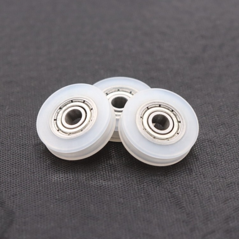 Size 4*18*5mm U groove nylon roller wheel bearing 604zz clothesline pulley