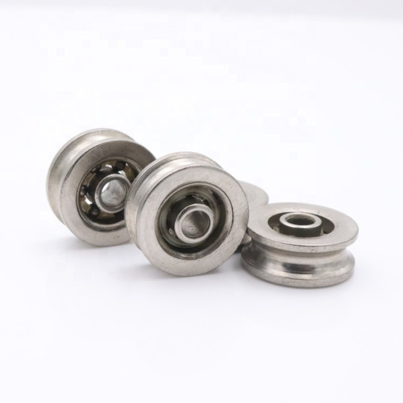 Deep groove ball bearing U groove track roller wheel for steel ropes