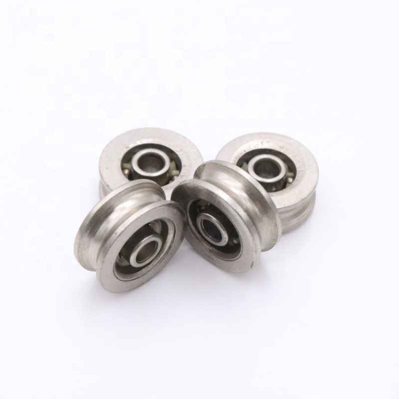 Deep groove ball bearing U groove track roller wheel for steel ropes