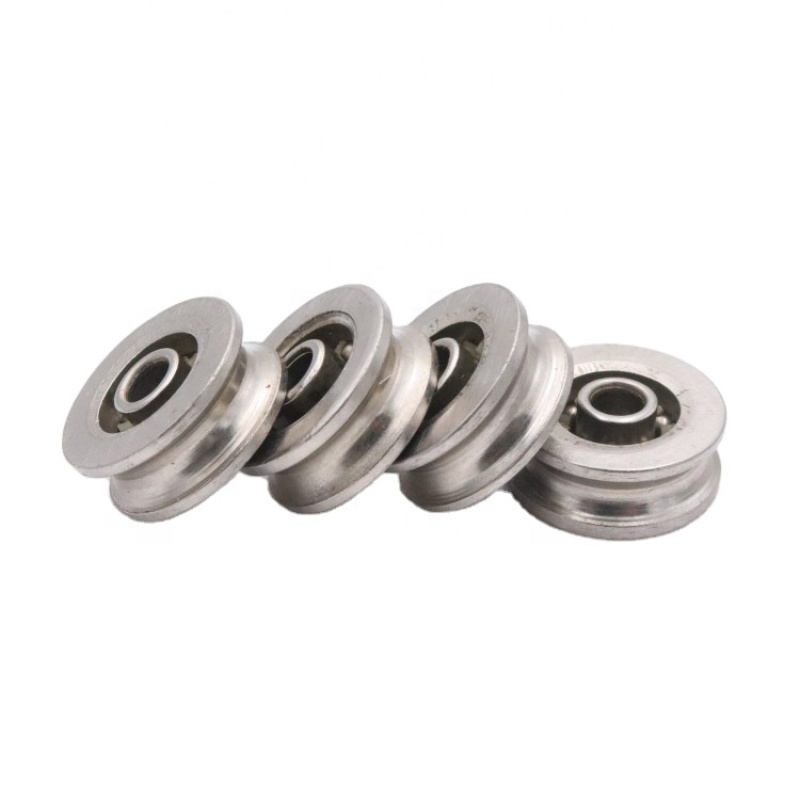 Deep groove ball bearing U groove track roller wheel for steel ropes