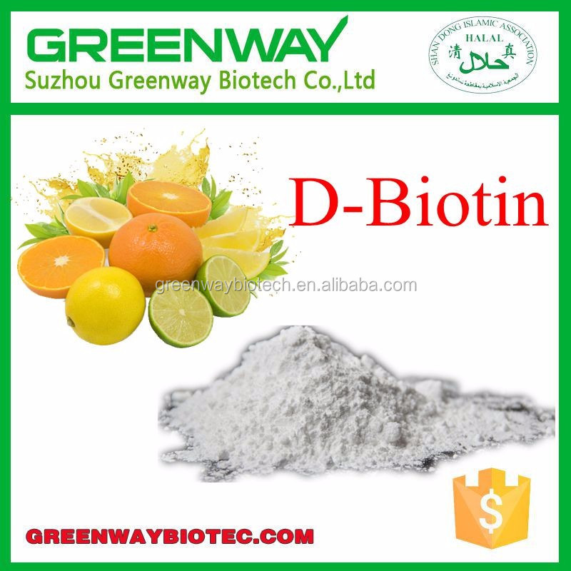 High Quality Pure Biotin;Vitamin H 2% 98%;Competitive Price D-biotin