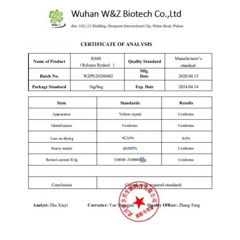 Pure Retinol/Retinol Powder/Pure Retinol Powder CAS 68-26-8