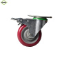 125MM red foot front wheel bearing 100kg Trailer caster wheel with break