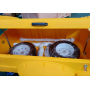 Small plastic moulded utility travel trailer
