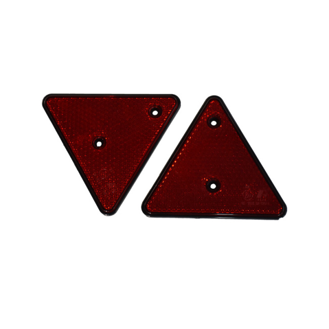 Red and black triangular tail reflectors