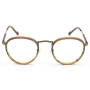Acetate Unisex Retro Oval Metal Optical Frame Eye Glasses