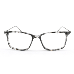 Acetate Binds To Metal Thin Stripe Frame Eyewear Rectangular Optical Frames