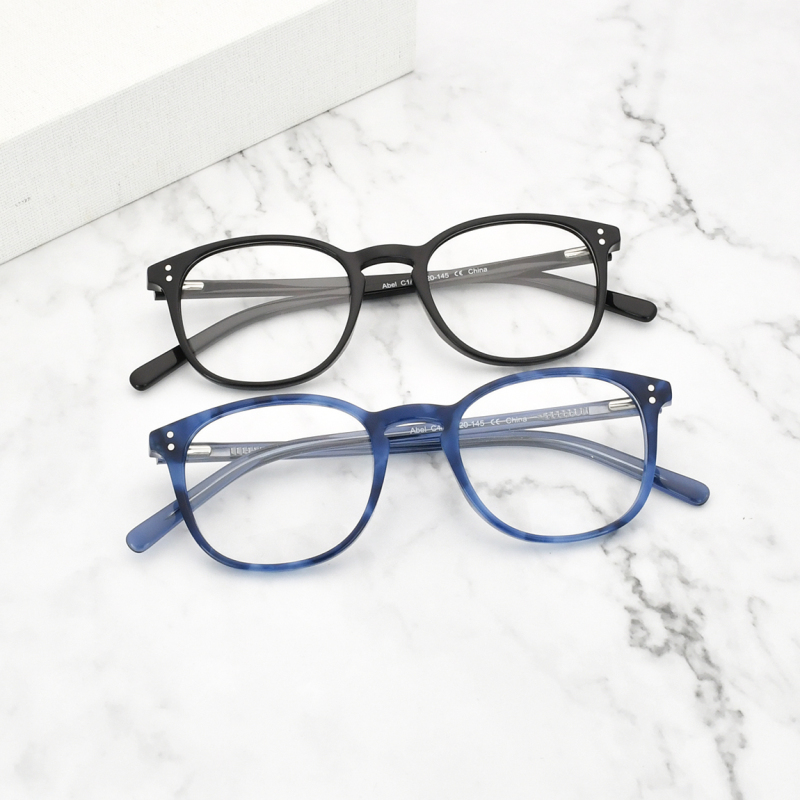Men's and women's Retro round frame large face flat full frame face small actate eyeglass frame