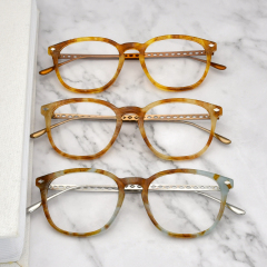 Trendy Damen Herren Designer Mode Brillen Acetat Rahmen Metallbein Optische Rahmen
