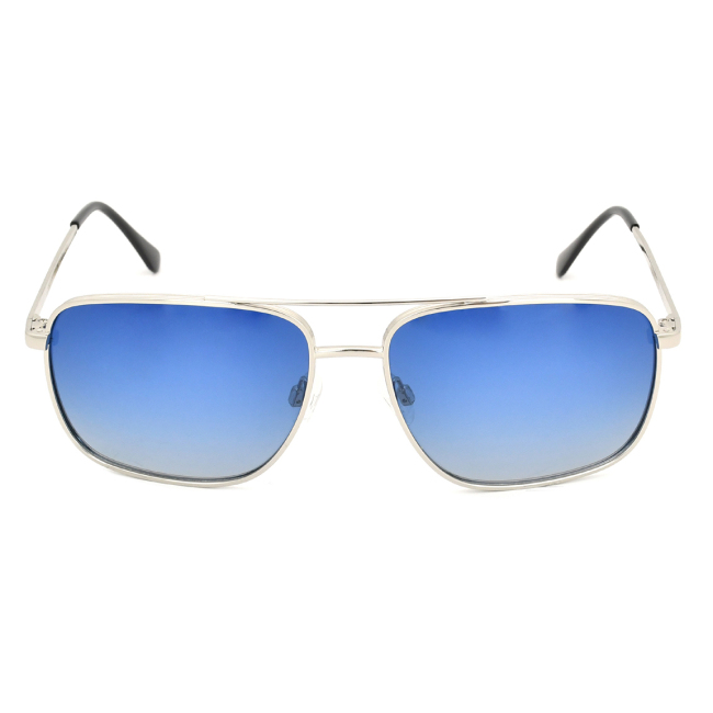 Двойной мост Металлические поляризованные солнцезащитные очки Прямоугольные солнцезащитные очки UV400 Защита Мужчины Оправа для очков