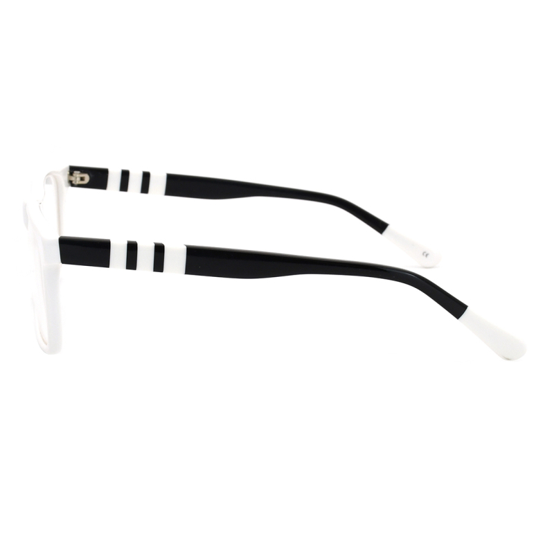 High Quality Rectangular Men Optical Glasses  Acetate White Frames Eyewear optics