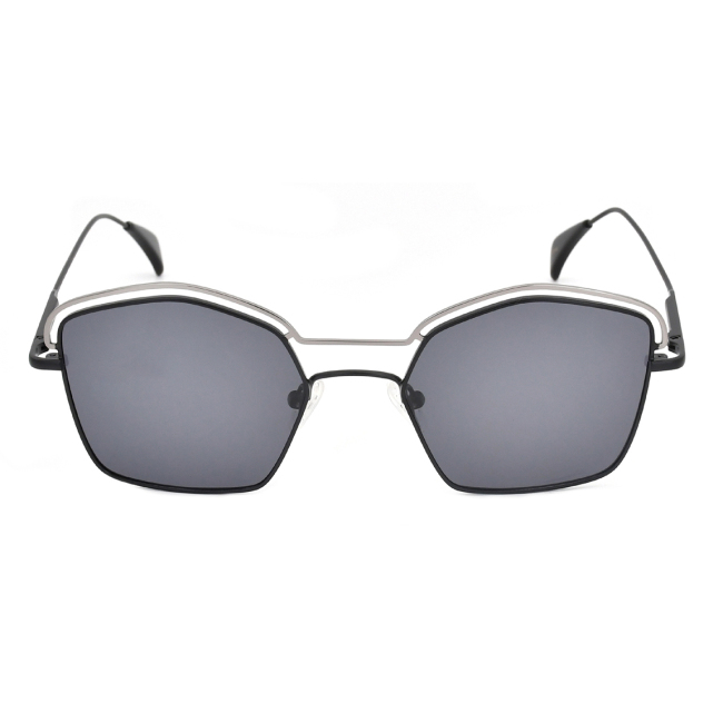2021 été Double pont irrégulier métal lunettes de soleil polarisées géométrique bicolore couleur lunettes de soleil UV400 Protection hommes lunettes
