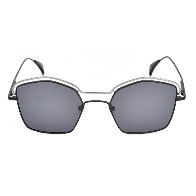 2021 Summer Double Bridge Irregular Metal Polarized Sunglasses Geometric Two-tone color Sun Glasses UV400 Protection Men Eyewear