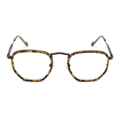 Logo personnalisé carré Spectacle acétate et métal lunettes optiques cadres femmes hommes monture de lunettes