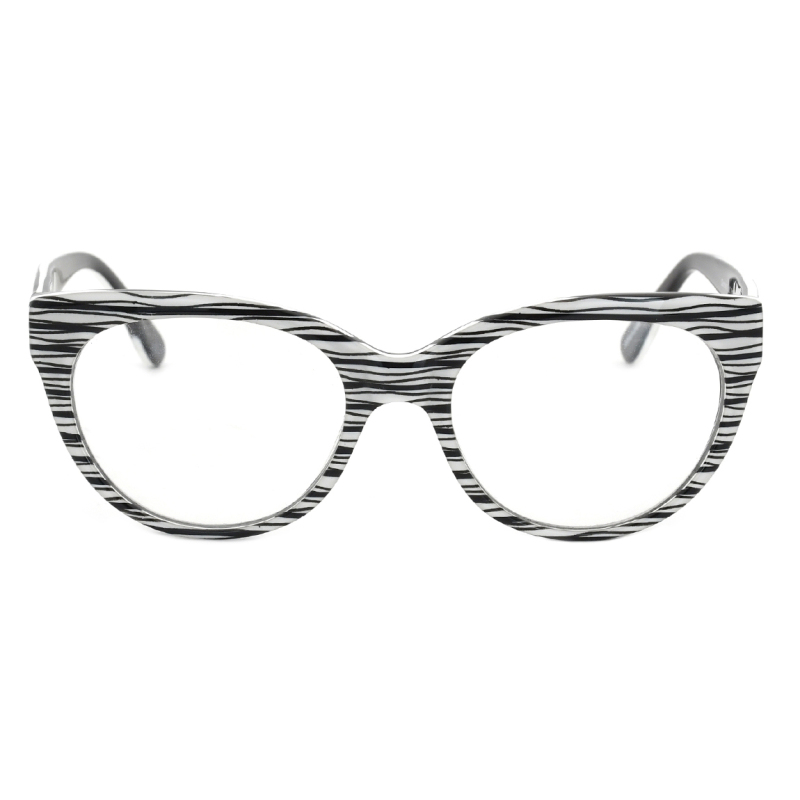 New Oval Women Galsses Clear Lens Student Fashion Vintage Acetate Frame Stripe Personality Optical Glasses Casual Glass