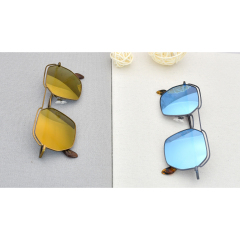 2021 Sommer Sonnenbrillen Männer Metall Geometrische Polarisierte Spiegel Sonnenbrille UV400 CE Sonnenbrillen