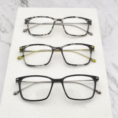 Acetat bindet an rechteckige optische Brillenfassungen mit dünnem Metallstreifen