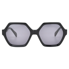 Fashion Polygon Shape Acetat Herren UV400 Damen Vintage Sonnenbrille