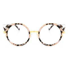 Vogue Designer Cat Eye Acetat Optische Brille Damen Runder Metallrahmen