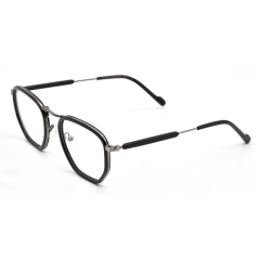 Individuelles Logo Quadratische Brille Acetat und Metall Optische Brillenfassungen Damen Herren Brillengestell
