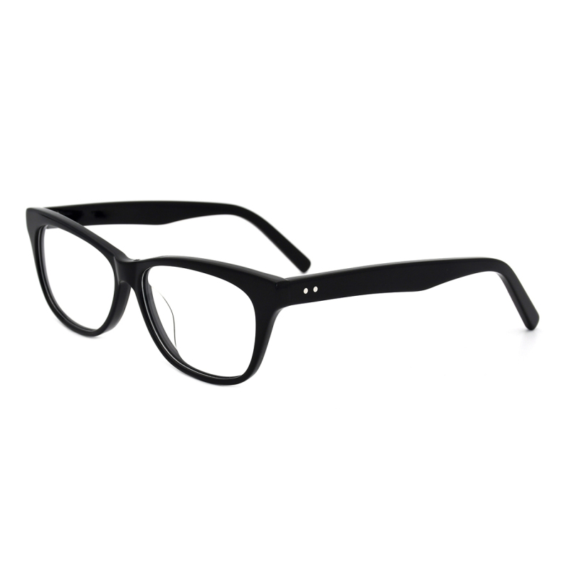 High Quality Rectangular Shape Acetate Optical Frame Black Eyeglasses