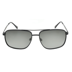 Doppelsteg Metall Polarisierte Sonnenbrille Rechteckige Sonnenbrille UV400 Schutz Männer Brillengestell