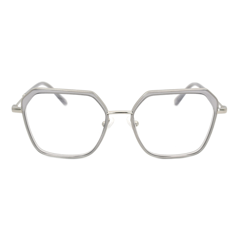 Unisex Transparent Glasses High Quality Metal And Acetate Material Square Eyewear Frame For Fashion Men Women Eyeglasses