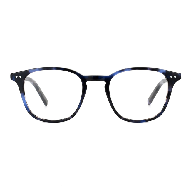 Black full frame retro square round business myopia men's and women's fashion acetate frame