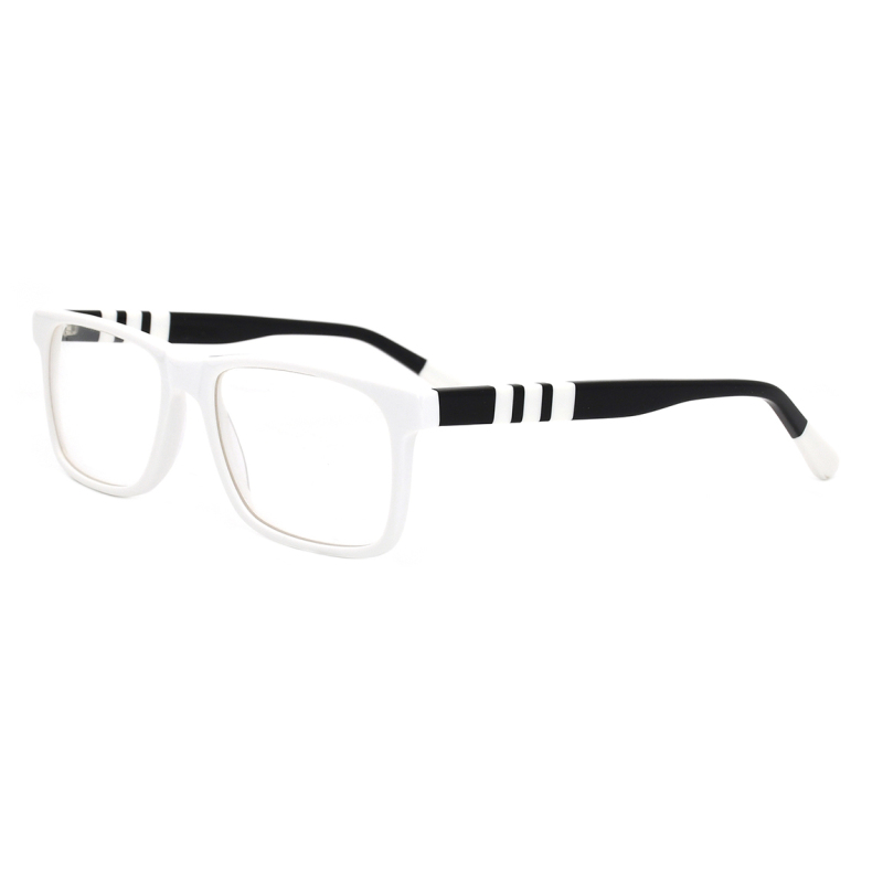 High Quality Rectangular Men Optical Glasses  Acetate White Frames Eyewear optics