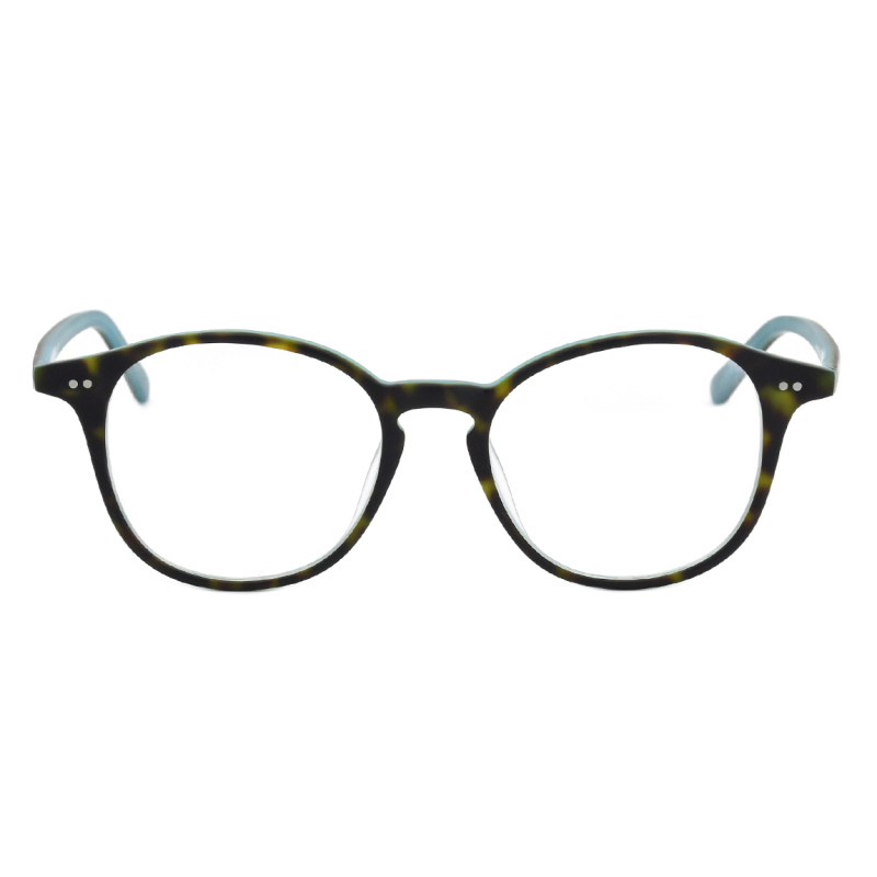 Round Double Color Acetate Frame Eyeglasses Frames for Men Women Eyewear Optical Glasses