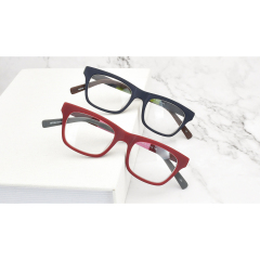 Klassischer rechteckiger Rahmen Herrenbrille handgefertigter Acetat-optischer Rahmen rote Brillen Damen