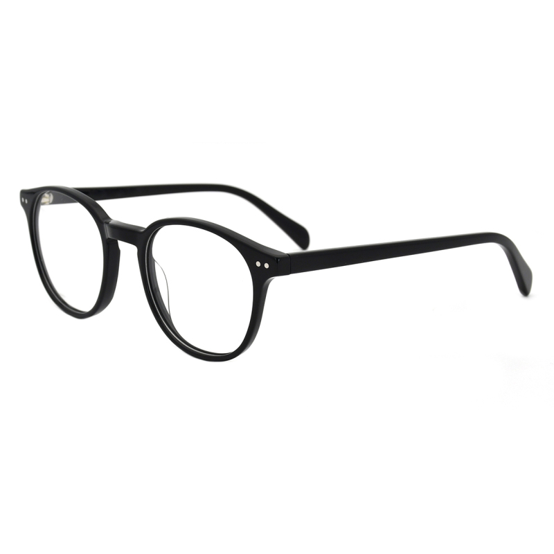 2021 Acetate Material Good Quality Black Glasses Fashion Round Shape Neutral Light Spectacle optical Frame