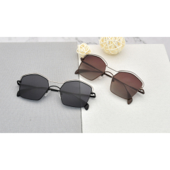 2021 летние двойные мосты неправильной формы металлические поляризованные солнцезащитные очки геометрические двухцветные солнцезащитные очки UV400 защитные мужские очки