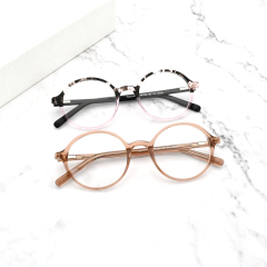 vente en gros lunettes rondes vintage à grand cadre mode unisexe plein cadre