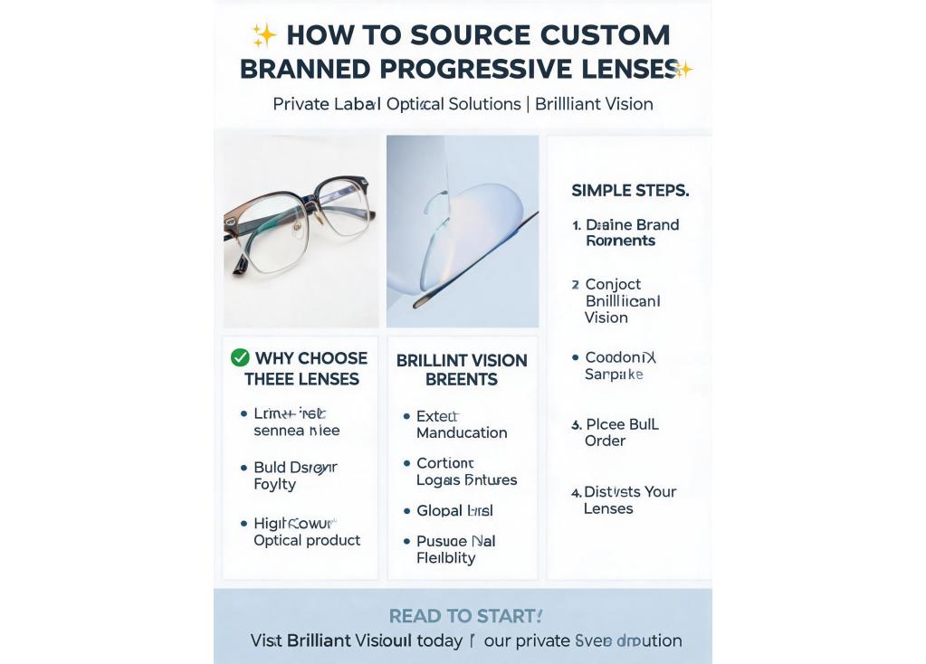 How to source custom branded progressive lenses for private label?