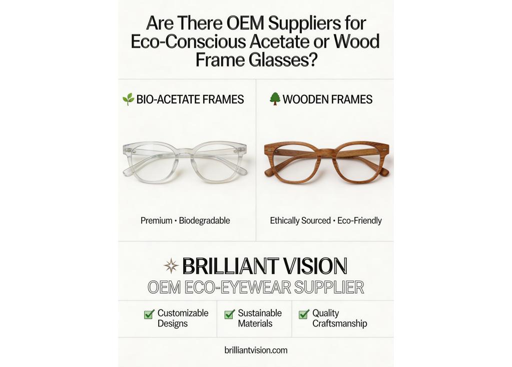 Are there OEM suppliers for eco-conscious acetate or wood frame glasses?