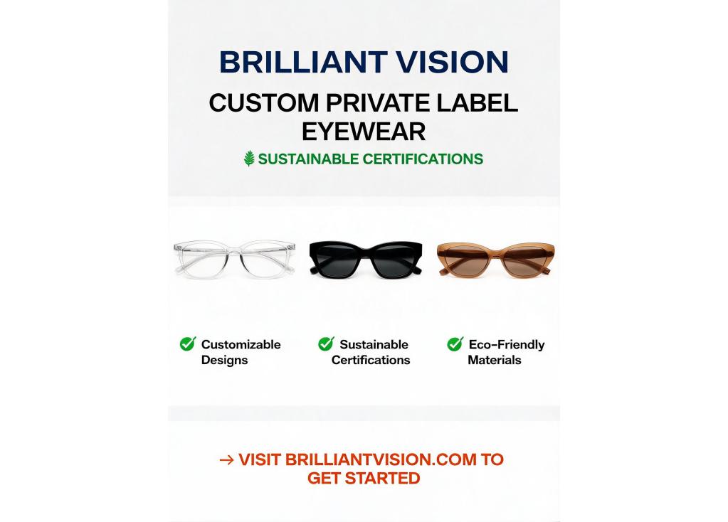 Which eyewear factories offer custom private label with sustainable certifications?