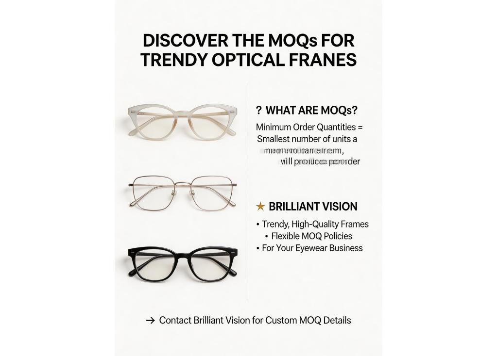 What are the MOQs for trendy optical frames from manufacturers?