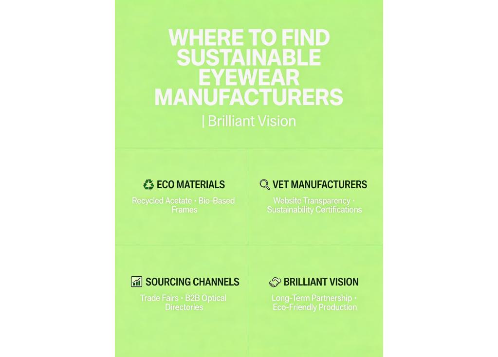 Where to find sustainable eyewear manufacturers using eco-friendly materials?