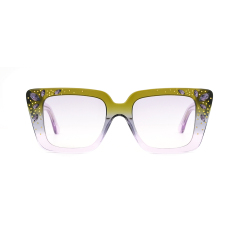 Модные солнцезащитные очки в квадратной оправе из ацетата с бриллиантами