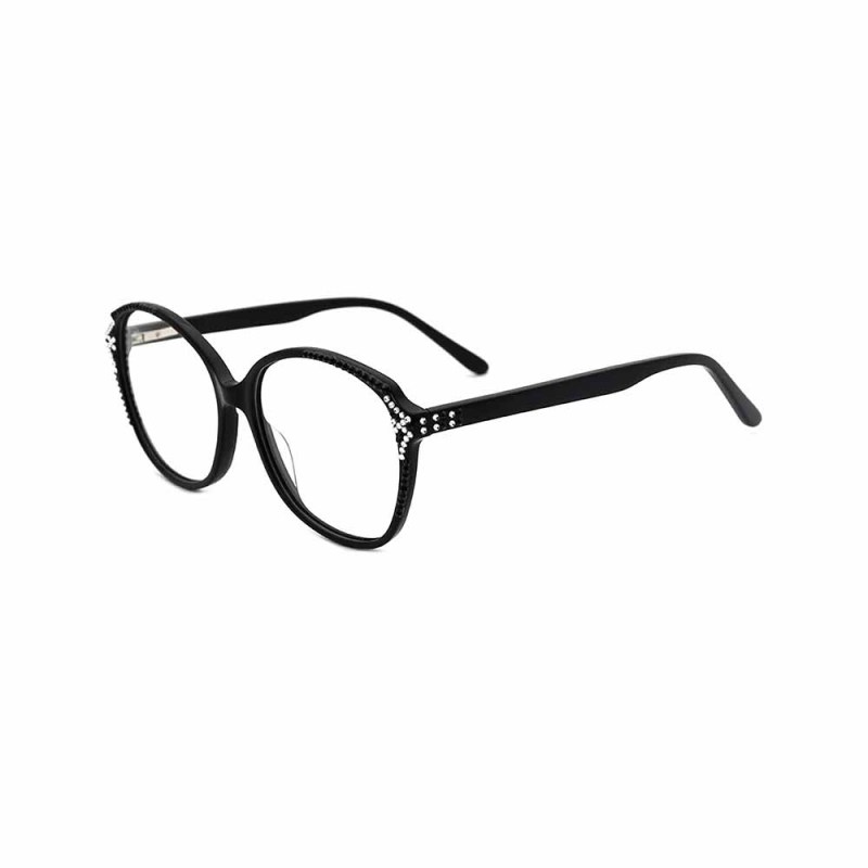 Fashion acetate frame glasses with rhinestones optical glasses