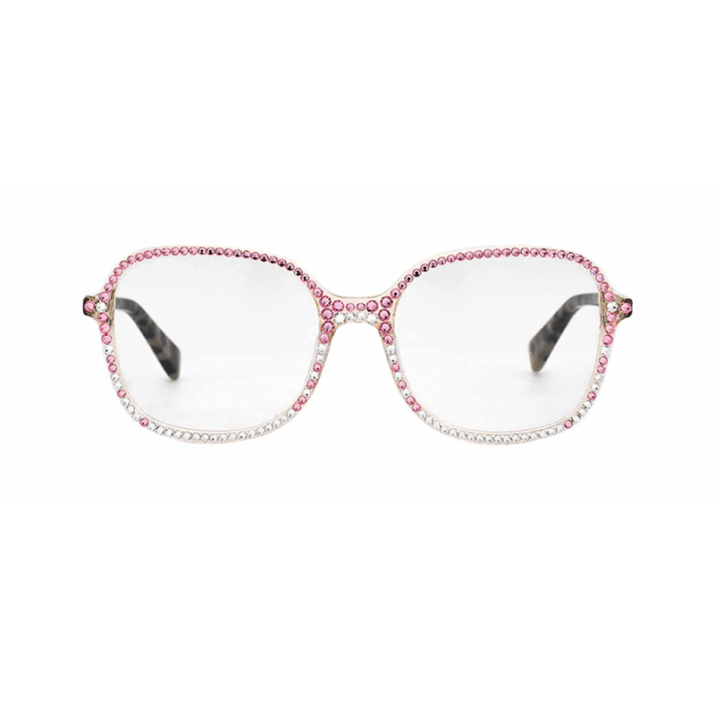 Fashion acetate frame glasses with rhinestones optical glasses