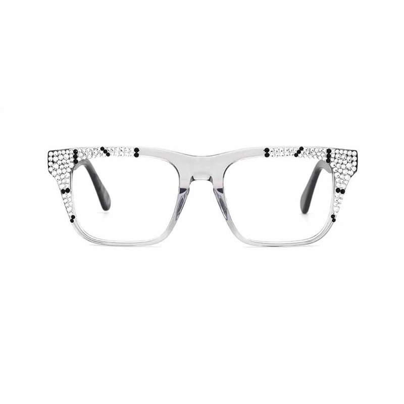 Fashion acetate frame glasses with rhinestones optical glasses