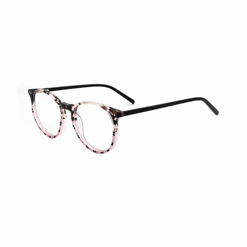 Fashion acetate frame glasses with rhinestones optical glasses
