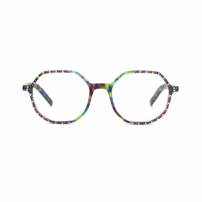 Fashion acetate frame glasses with rhinestones optical glasses